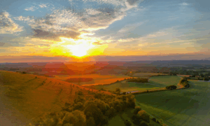 Compulsory purchase orders- image of sunset over field